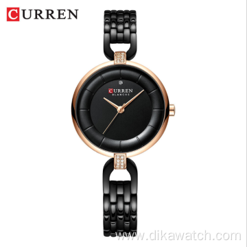 Curren Women's Watch Luxury Brand Fashion Stainless Steel Wristwatches Ladies Black Female Clock 2020